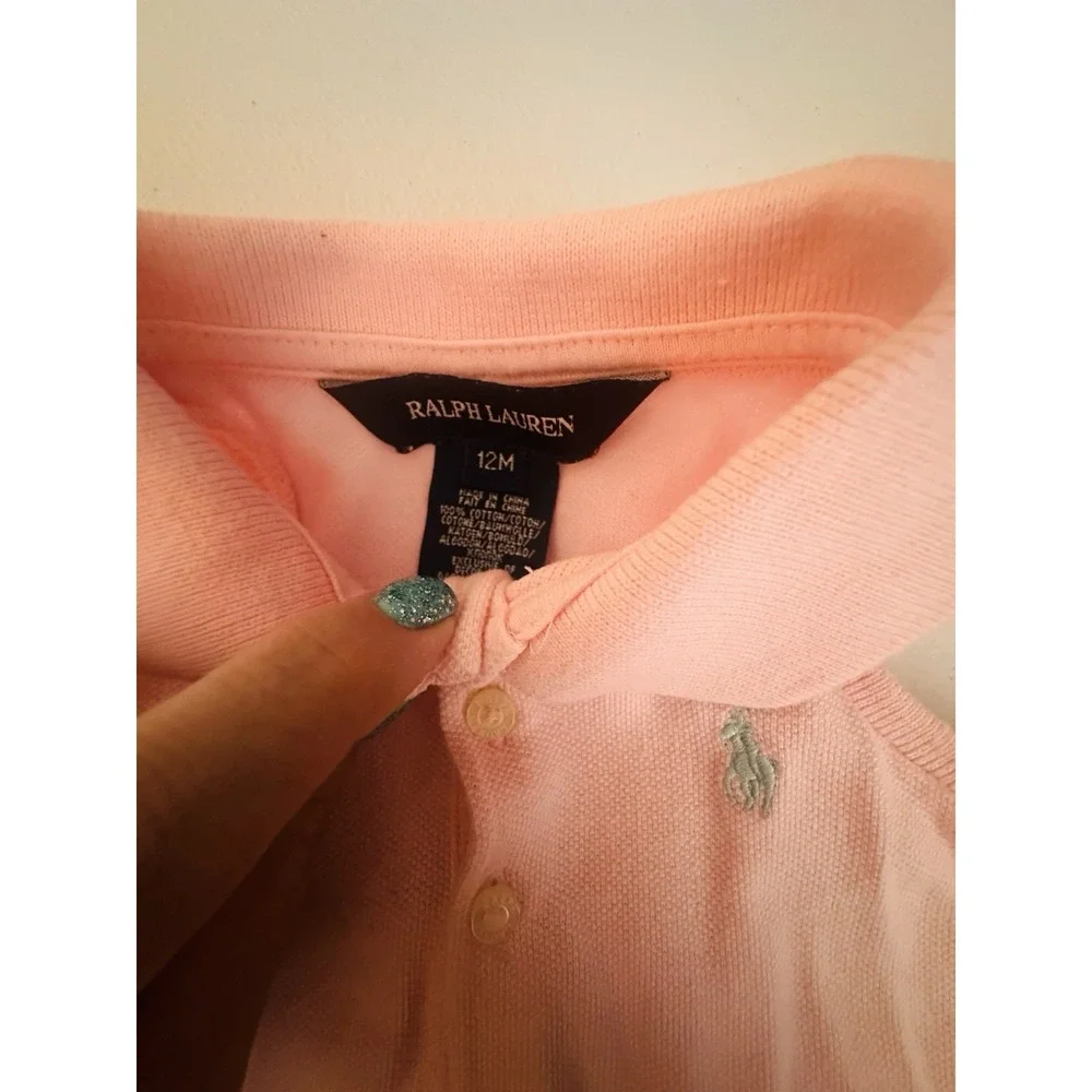 Ralph Lauren Girls 12M 2pc Knit Dress & Bloomers Set Pink Sleeveless